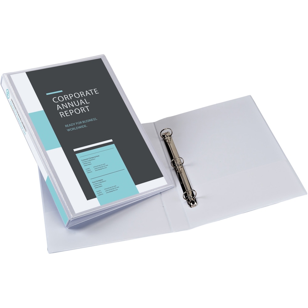 Avery Durable Legal Reference 3-Ring Binder, 1in Round Rings, White/Clear MPN:16500