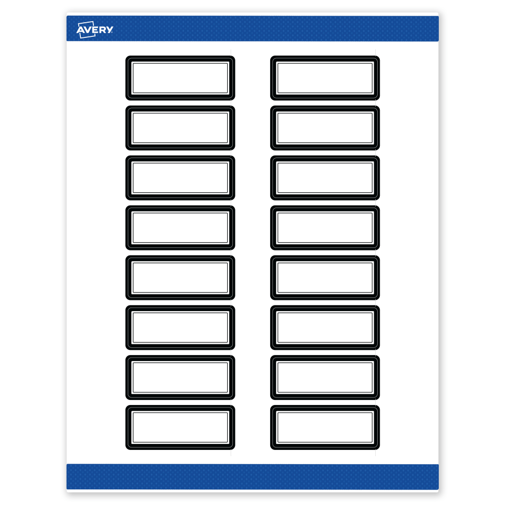 Avery Print-To-The-Edge Labels & Sure Feed, S00-D29-PRWMP10, 1in x 2-5/8in, Matte White, Preprinted Double Black Border Design, Pack Of 160 MPN:S00-D29-PRWMP10