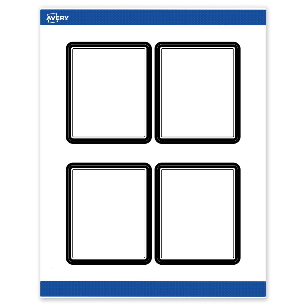 Avery Print-To-The-Edge Labels & Sure Feed, S00-DM0-PRWMP10, 4in x 3-1/3in, Matte White, Preprinted Double Black Border Design, Pack Of 40 MPN:S00-DM0-PRWMP10