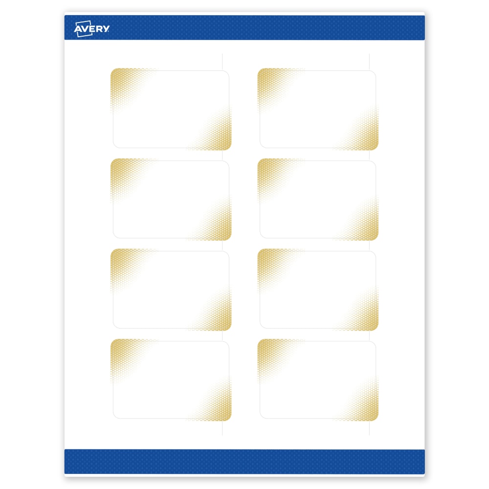 Avery Printable Labels With Sure Feed Technology, S00-EWC, Rectangle, 2in x 3in, Matte White With Preprinted Gold-Blush Pattern, Pack Of 80 MPN:S00-EWC-PRWMP10