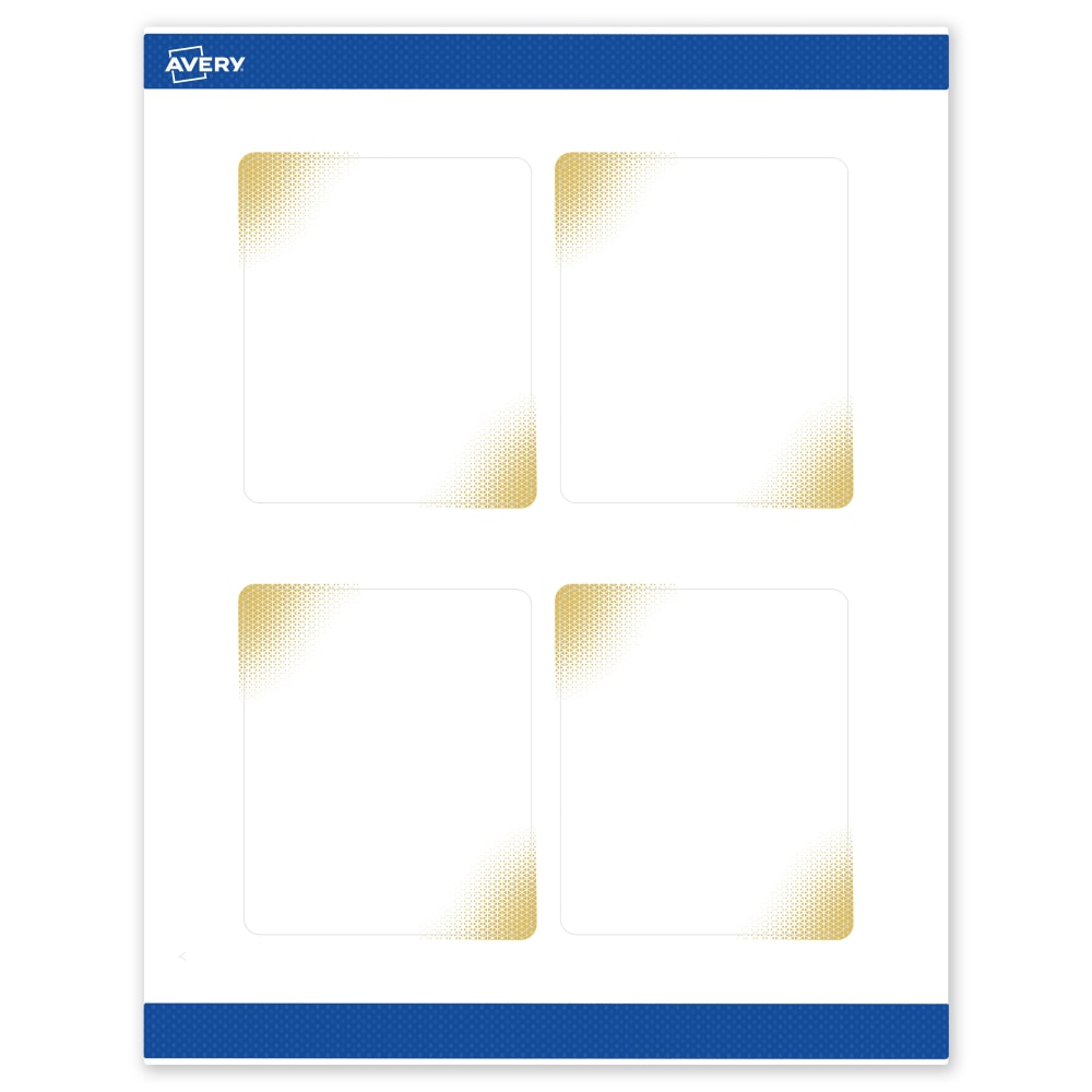 Avery Printable Labels With Sure Feed Technology, S00-EWD, Rectangle, 4in x 3-1/3in, Matte White With Preprinted Gold-Blush Pattern, Pack Of 40 MPN:S00-EWD-PRWMP10