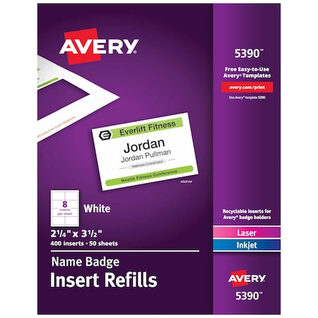 Name Badge Insert Refills, 2-1/4