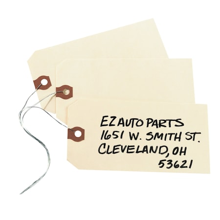 Shipping Tags with Wire, 11.5 pt, PK1000 MPN:12606