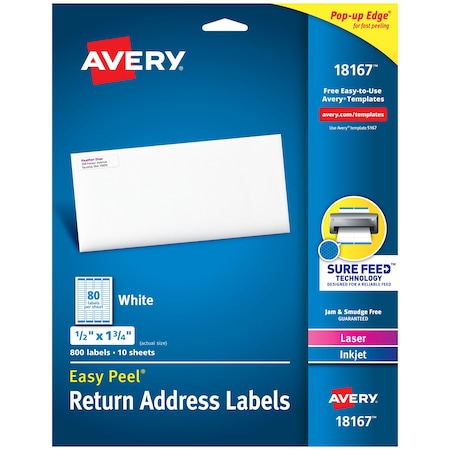 Easy Peel Return Address Labels, PK800 MPN:18167