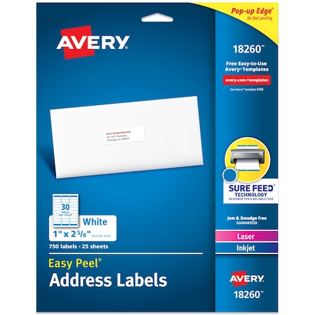 Easy Peel Address Labels, Sure Fe, PK750 MPN:18260