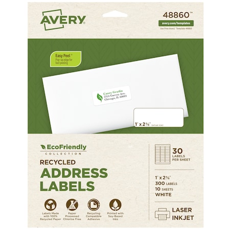 EcoFriendly Address Labels 48860, PK300 MPN:48860