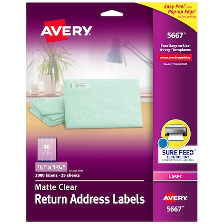 Matte Clear Return Address Label, PK2000 MPN:5667
