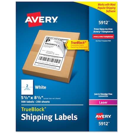 Shipping Address Labels, Laser Pr, PK500 MPN:5912