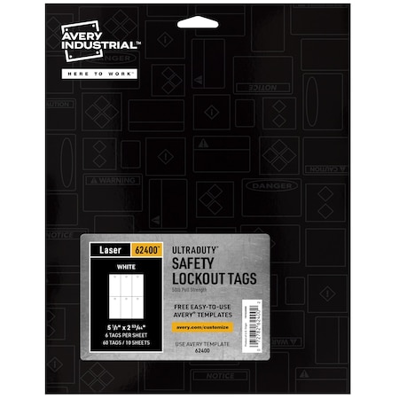 UltraDuty Printable Lock Out Tag O, PK60 MPN:62400