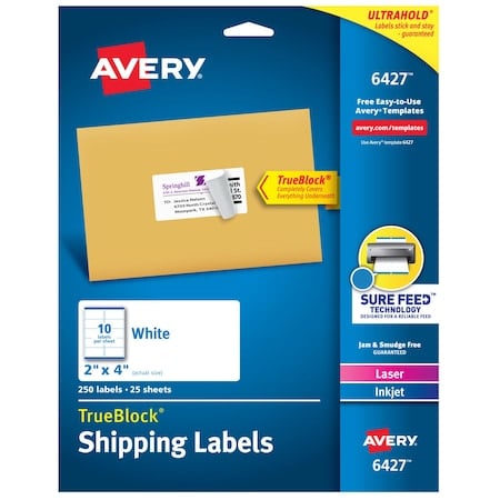 TrueBlock Shipping Labels, Sure F, PK250 MPN:6427