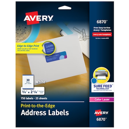 Address Labels with Sure Feed for, PK750 MPN:6870