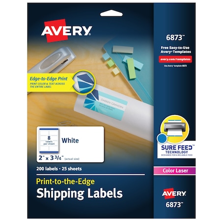 Shipping Labels with Sure Feed fo, PK200 MPN:6873