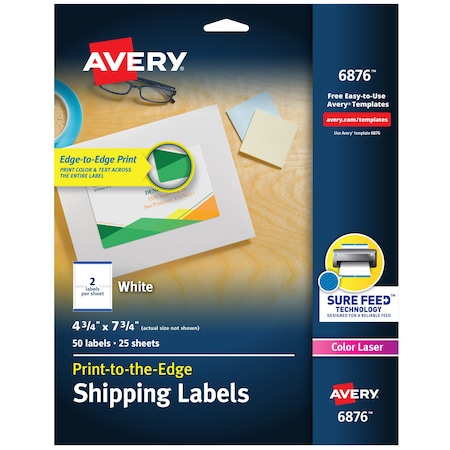 Shipping Labels, Sure Feed Technol, PK50 MPN:6876