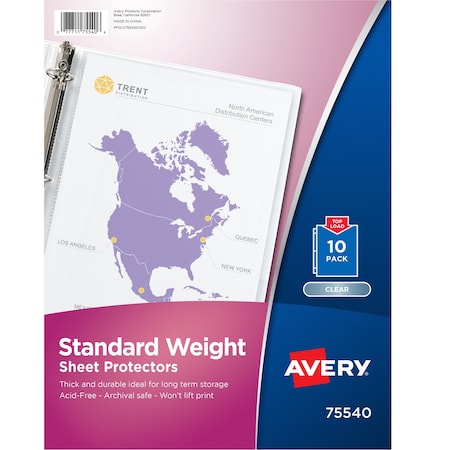 Clear Standard Weight Sheet Protec, PK10 MPN:75540