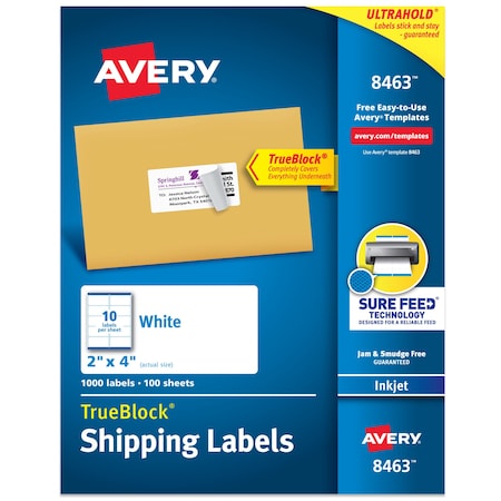 TrueBlock Shipping Labels, Sure, PK1000 MPN:8463