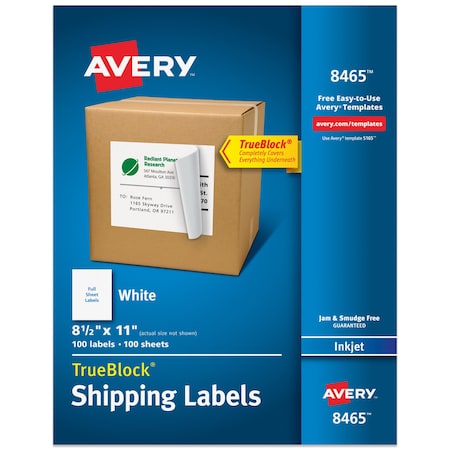 Shipping Labels, TrueBlock Techno, PK100 MPN:8465