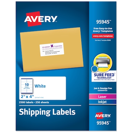 Shipping Labels, Sure Feed Techn, PK2500 MPN:95945