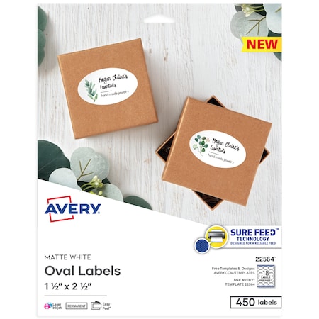 Printable Blank Oval Labels, 1.5
