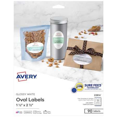 Printable Blank Oval Labels, 1.5