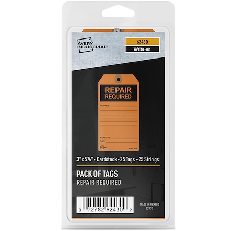Orange Repair Tags, 25 pack, PK25 MPN:62430