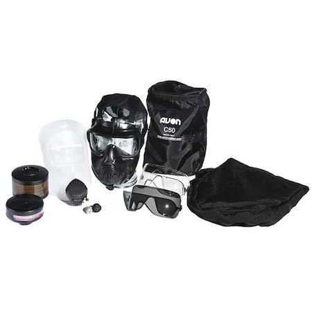 Gas Mask, C50 First Responder, Not Rated, Threaded, Size, S MPN:70501-557