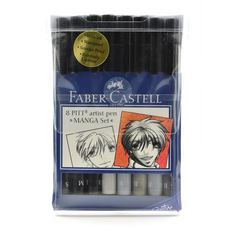 Faber-Castell Manga Pens, Assorted Colors, Pack Of 8 MPN:167107