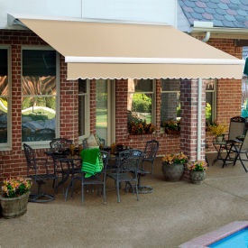 Awntech DTR18-EXE-L Retractable Awning Right Motor 18'W x 11/16'H x 10'D Linen DTR18-EXE-L