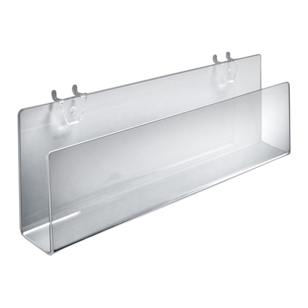 Azar Displays Acrylic Holders, 5inH x 13-1/2inW x 1-1/2inD, Clear, Pack Of 2 Holders MPN:556098