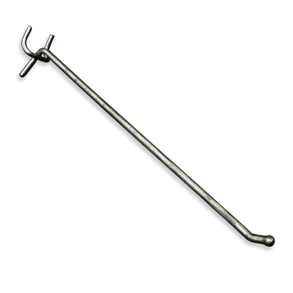 Azar Displays Galvanized Metal Hooks For Pegboard And Slatwall Systems, 10in, Pack Of 50 Hooks MPN:700810