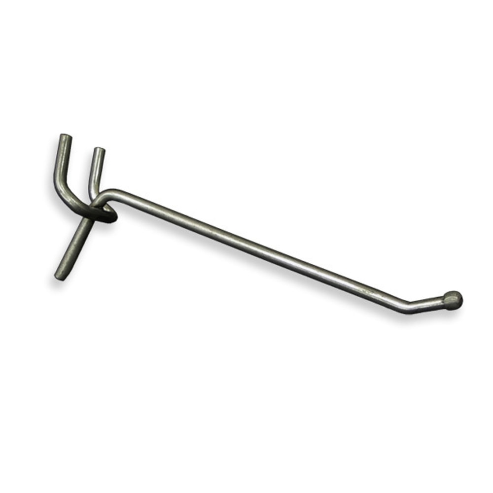 Azar Displays Galvanized Metal Hooks For Pegboard And Slatwall Systems, 4in, Pack Of 50 Hooks MPN:700884