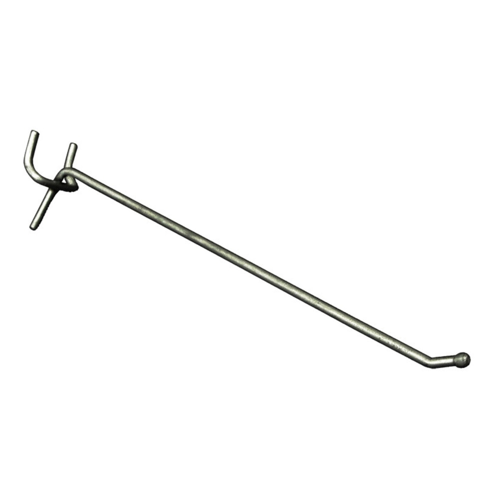 Azar Displays Galvanized Metal Hooks For Pegboard And Slatwall Systems, 8in, Pack Of 50 Hooks MPN:700888