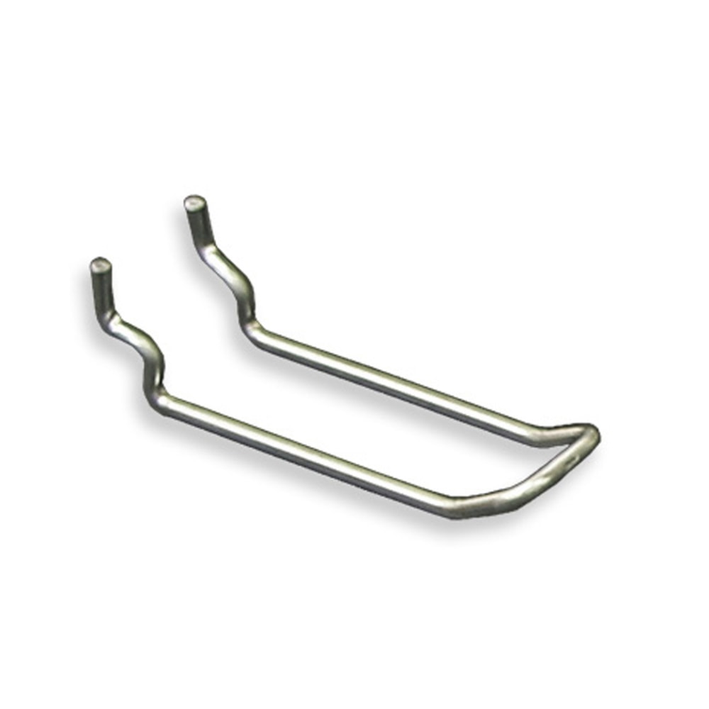 Azar Displays Safety Hooks, 1/8inH x 1inW x 3inD, Silver, Pack Of 50 Hooks MPN:701130
