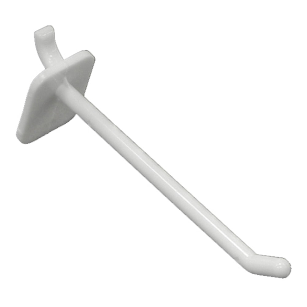Azar Displays Plastic Lexan Locking Pegboard Hooks, 4in, White, Pack Of 50 Hooks MPN:800004-W