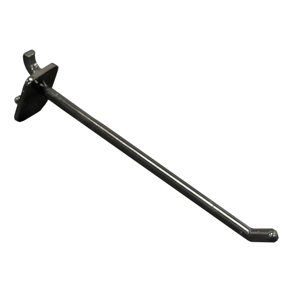 Azar Displays Plastic Lexan Locking Pegboard Hooks, 6in, Black, Pack Of 50 Hooks MPN:800006-B