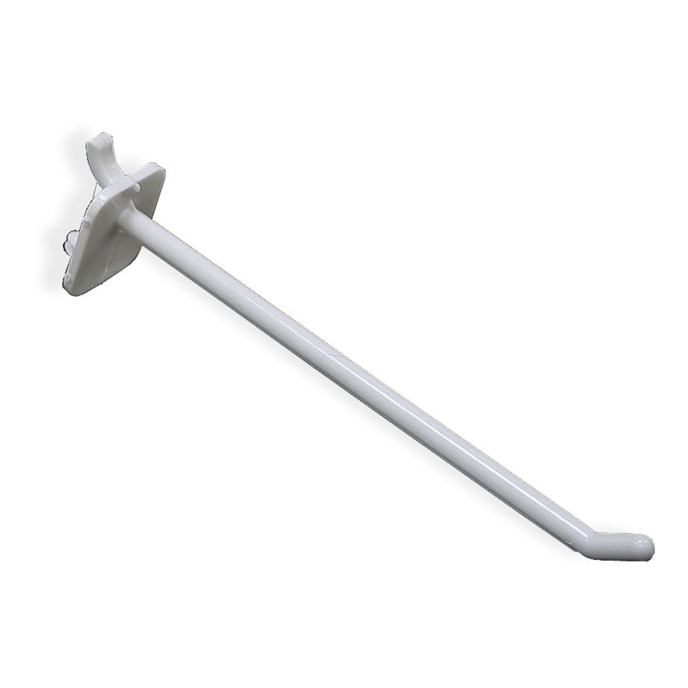 Azar Displays Plastic Lexan Locking Hooks For Pegboards, 6in, White, Pack Of 50 Hooks MPN:800006-W