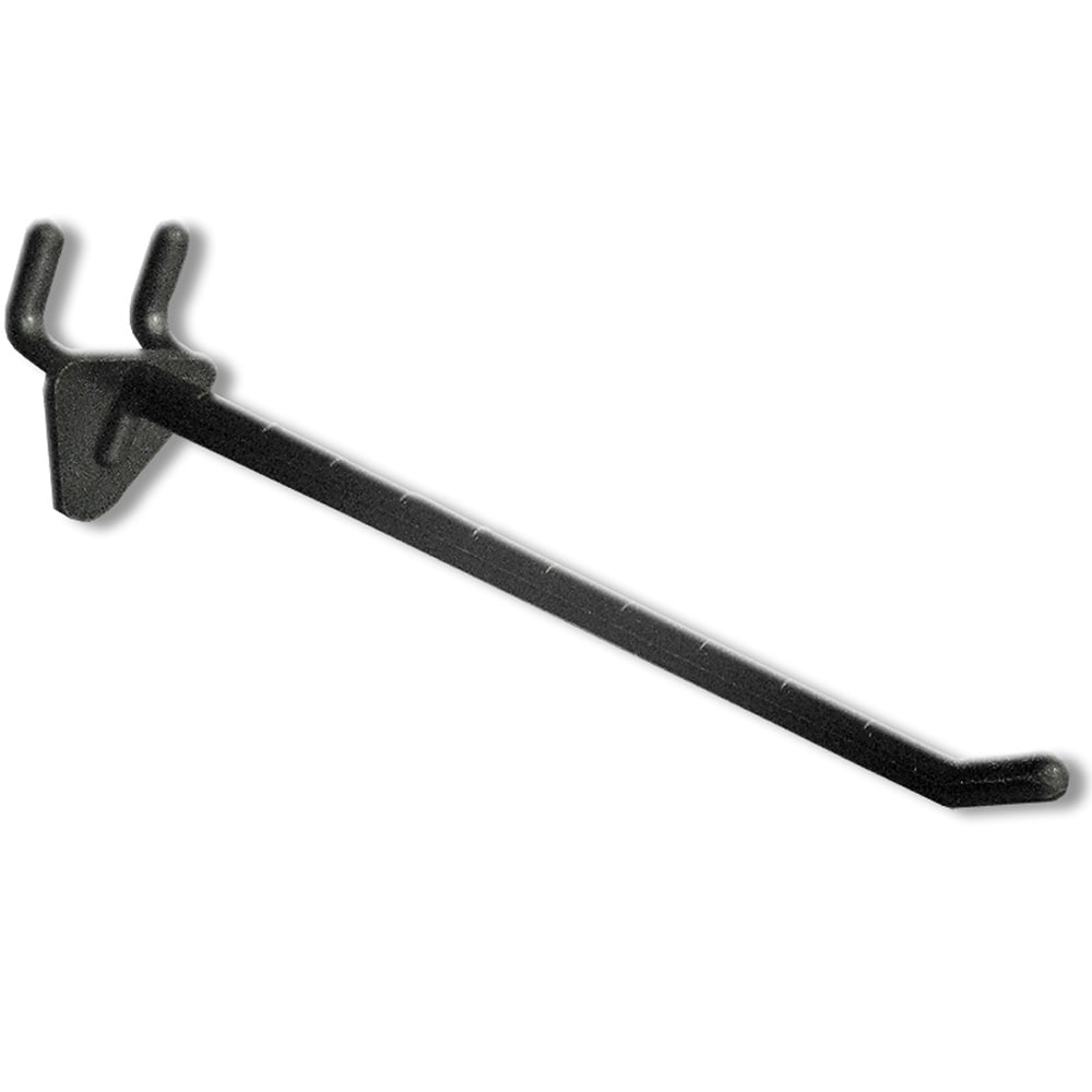 Azar Displays Glass-Filled Nylon Hooks, 6in, Black, Pack Of 50 Hooks MPN:800076-BLK