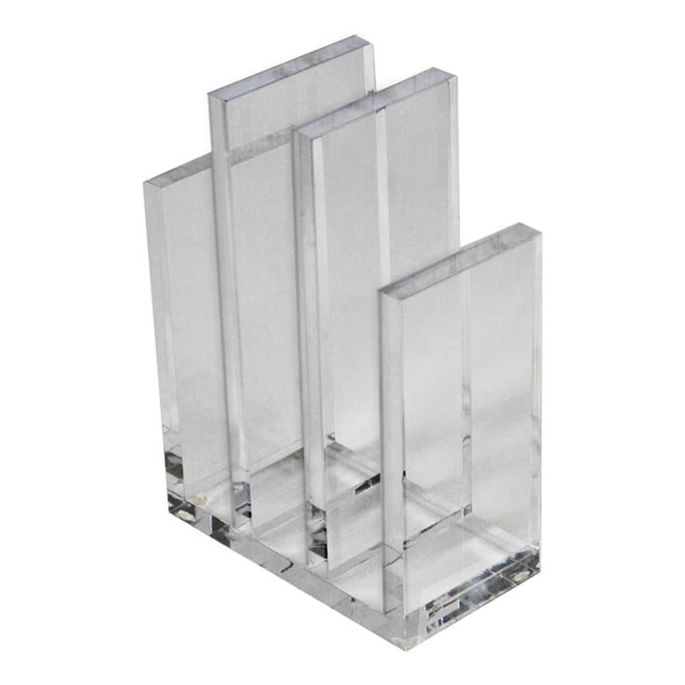 Azar Displays Acrylic File Sorter Bookends, 8-3/8inH x 5-3/4inW x 3inD, Clear, Pack Of 2 Bookends MPN:255035