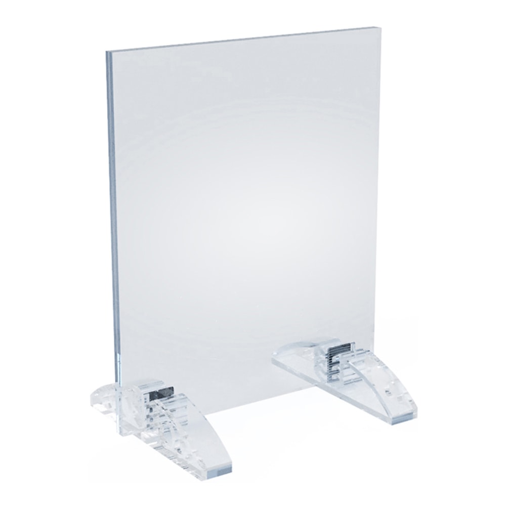 Azar Displays Dual-Stand Vertical/Horizontal Acrylic Sign Holders, 7inH x 5inW x 3-1/2inD, Clear, Pack Of 10 Holders MPN:132722
