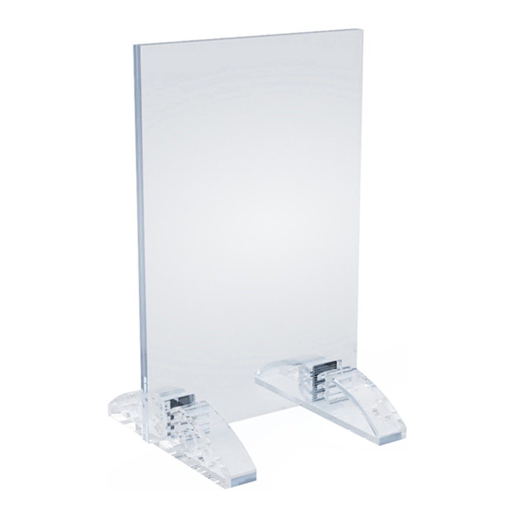 Azar Displays Dual-Stand Vertical/Horizontal Acrylic Sign Holders, 6inH x 4inW x 3-1/2inD, Clear, Pack Of 10 Holders MPN:132726