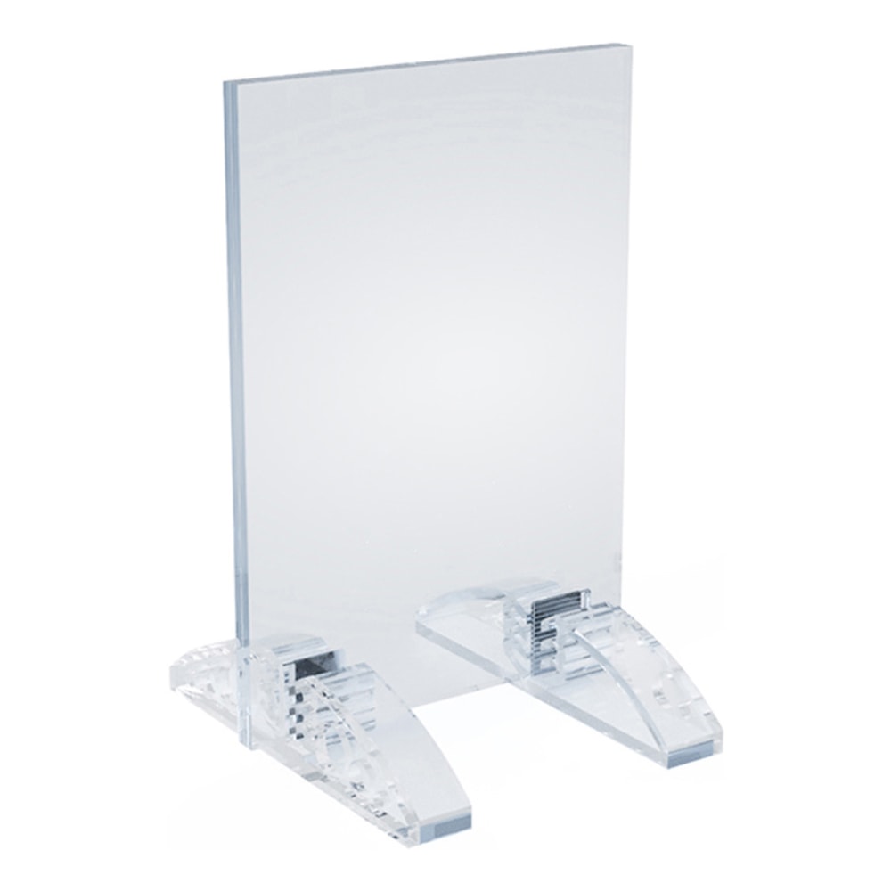 Azar Displays Dual-Stand Vertical/Horizontal Acrylic Sign Holders, 5inH x 3inW x 3-1/2inD, Clear, Pack Of 10 Holders MPN:132731