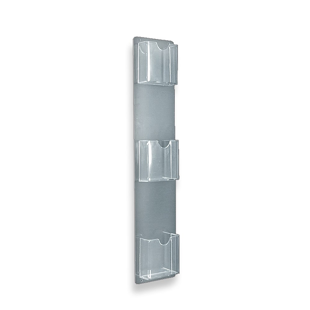 Azar Displays Wall-Mount Brochure Holders, Trifold, 3 Pockets, Acrylic, 26in x 5 1/2in, Pack Of 2 MPN:252065