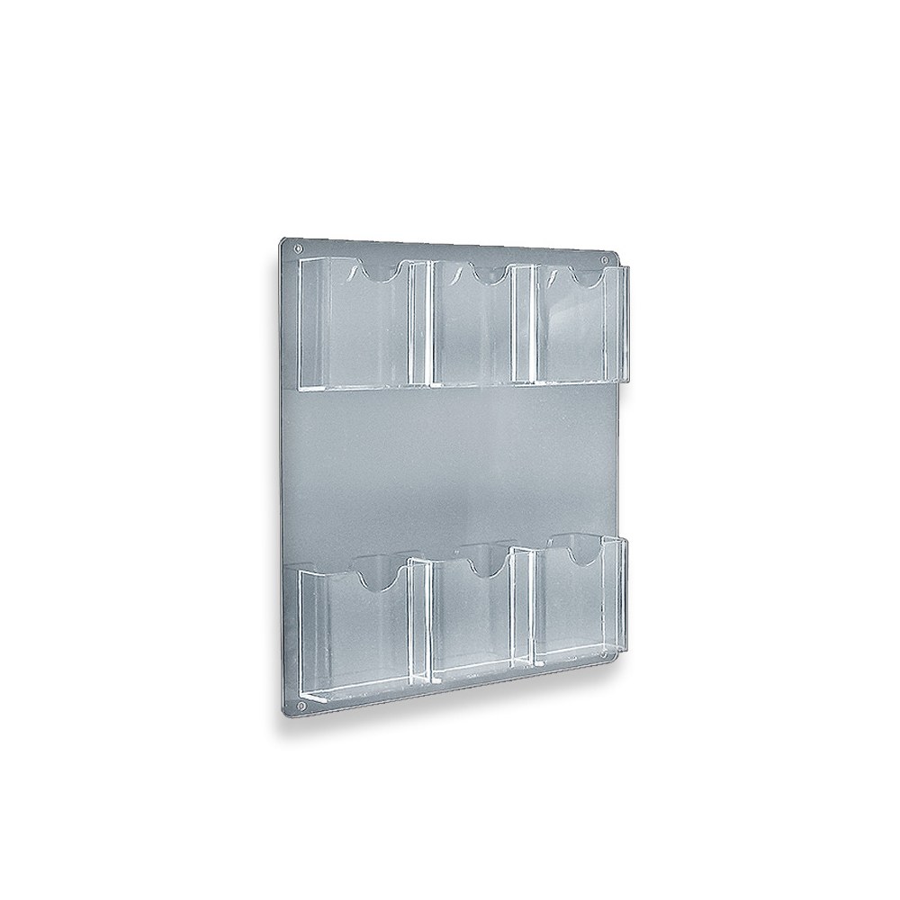 Azar Displays Wall-Mount Brochure Holders, 6 Pockets, 15in x 16 1/2in, Pack Of 2 MPN:252066