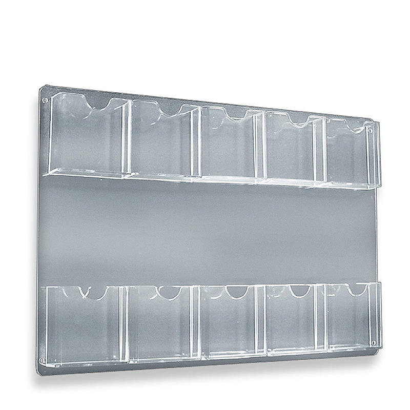 Azar Displays Wall-Mount Brochure Holders, Trifold, 10 Pockets, Acrylic, 15 3/4in x 23 3/4in, Pack Of 2 MPN:252069
