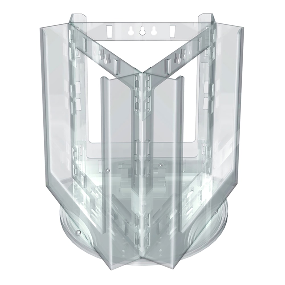 Azar Displays 3-Pocket Revolving Bifold Brochure Holder, 9inH x 9inW x 9inD, Clear MPN:252318