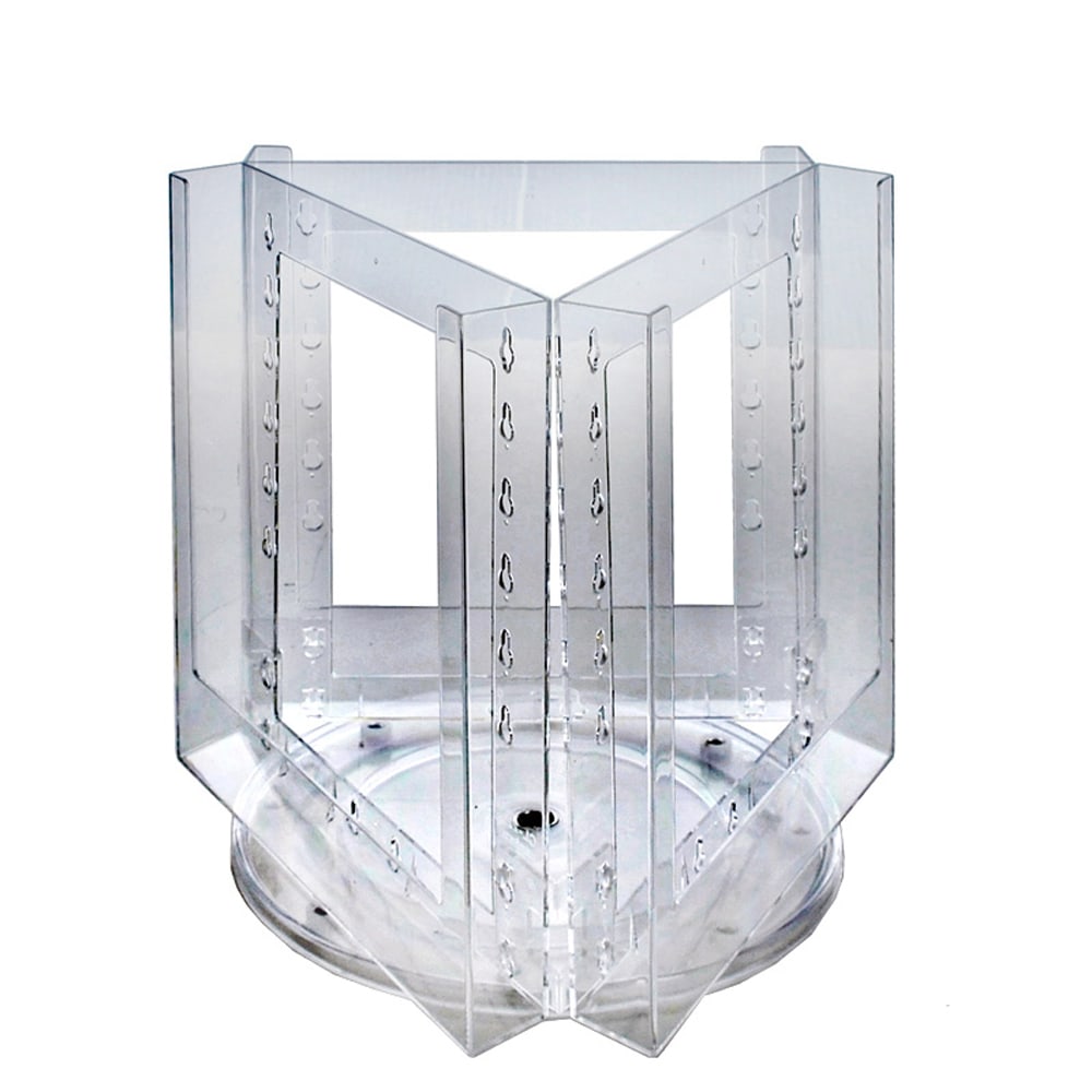 Azar Displays Revolving Brochure Holder, 3-Pocket, Acrylic, 11inH x 13inW x 6inD, Clear MPN:252320