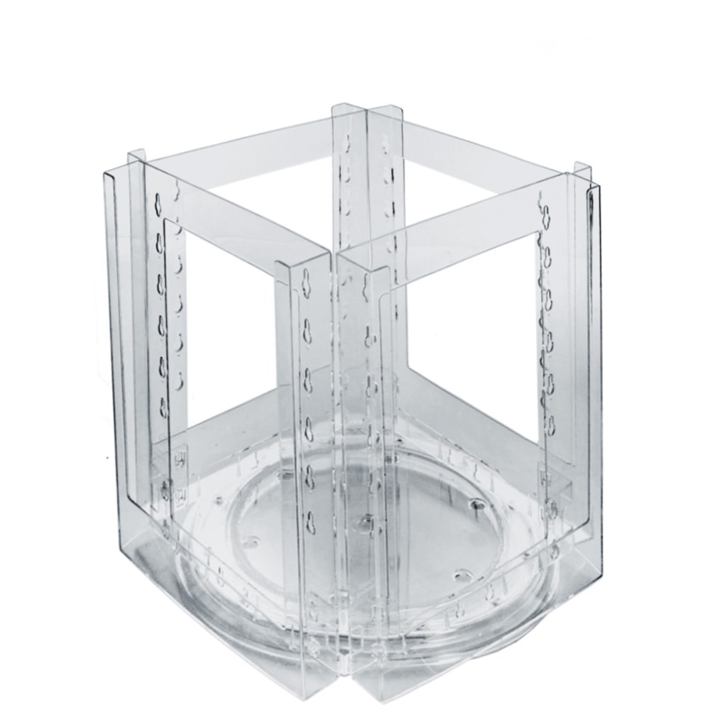 Azar Displays Revolving Brochure Holder, 4-Pocket, Acrylic, 14inH x 14inW x 14inD, Clear MPN:252321