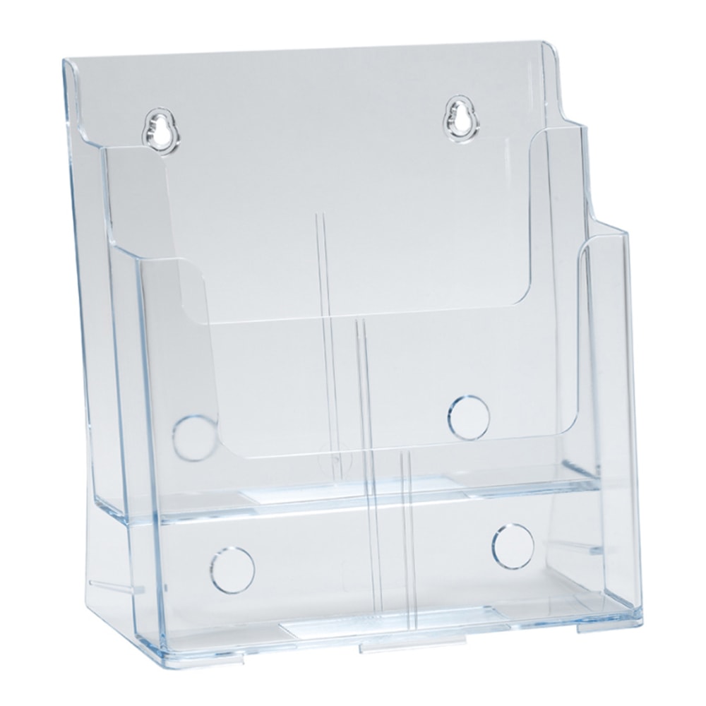 Azar Displays 2-Tier 2-Pocket Plastic Brochure Holder, Letter Size, 11-1/4inH x 9-1/4inW x 5inD, Clear MPN:252380