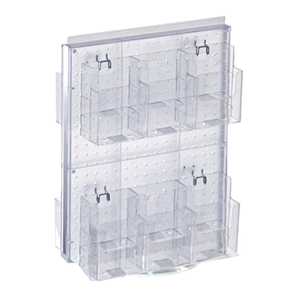 Azar Displays 2-Panel Countertop Pegboard Brochure Display, 20-1/4in x 12in, Clear MPN:700630-CLR