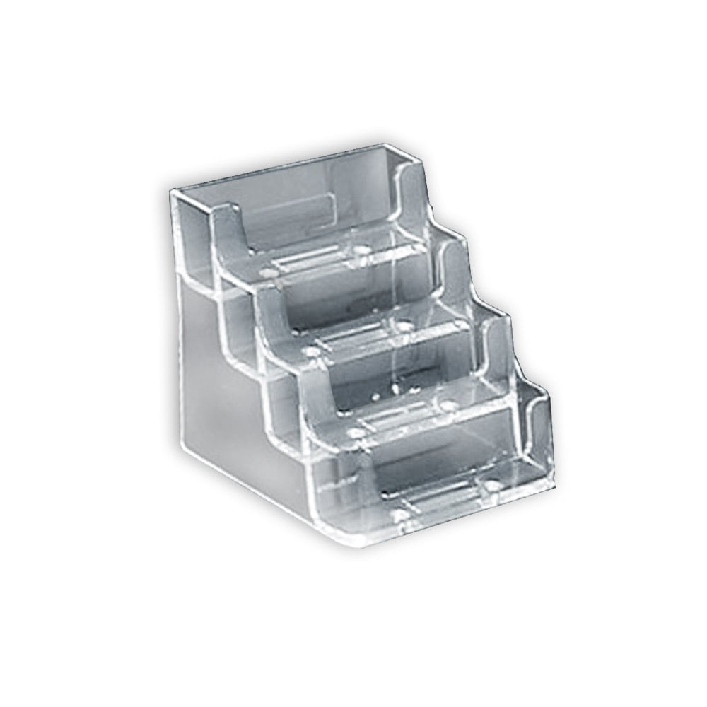 Azar Displays 4-Tier Acrylic Standard Business/Gift Card Holders, Clear, Pack Of 10 MPN:252004