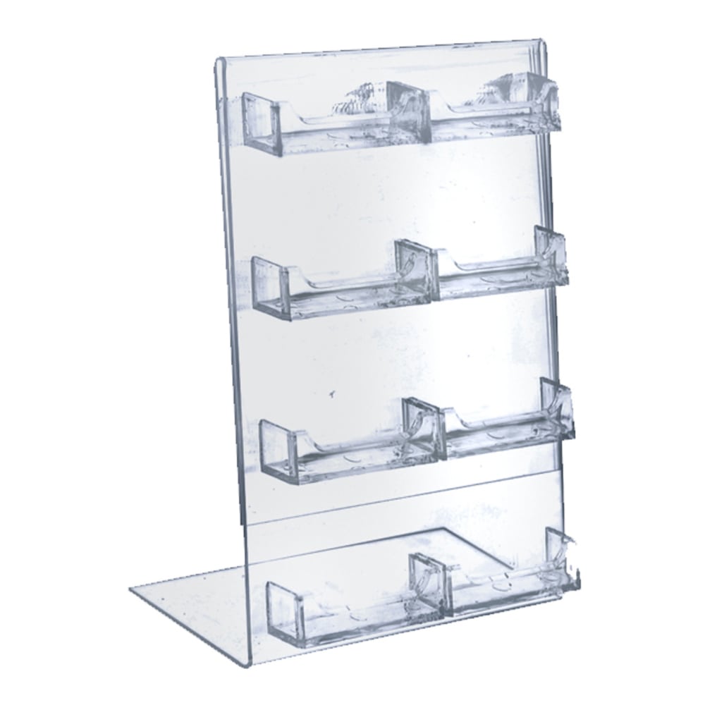 Azar Displays L-Shaped 8-Pocket Business/Gift Card Holders, 11inH x 8-1/2inW x 3inD, Clear, Pack Of 2 Holders MPN:252048